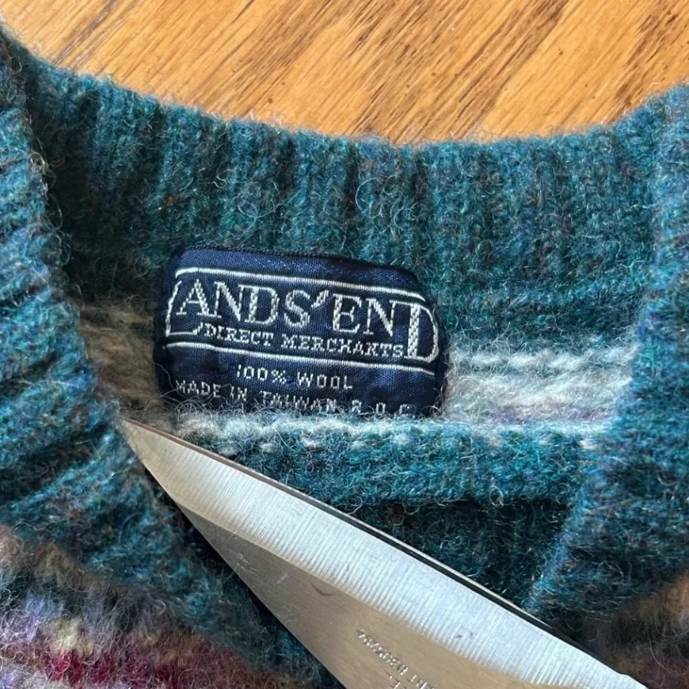 100% Felted Wool Mittens - Multi Color/Green Print Handcrafted - Picture 5 of 5